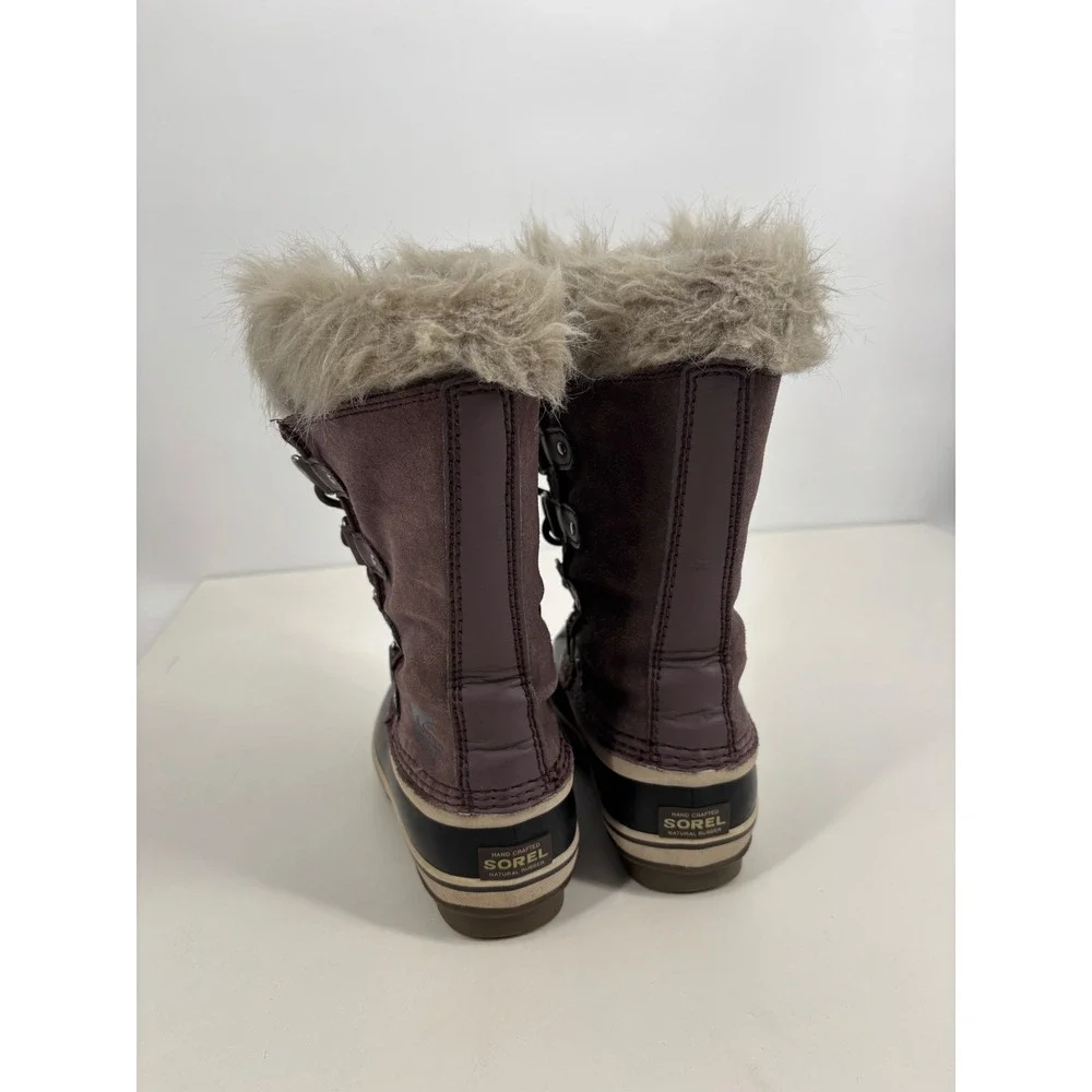 Sorel Snow Boots Kids 2 Purple Joan‎ of Arctic Waterproof Faux Fur NY1966-574